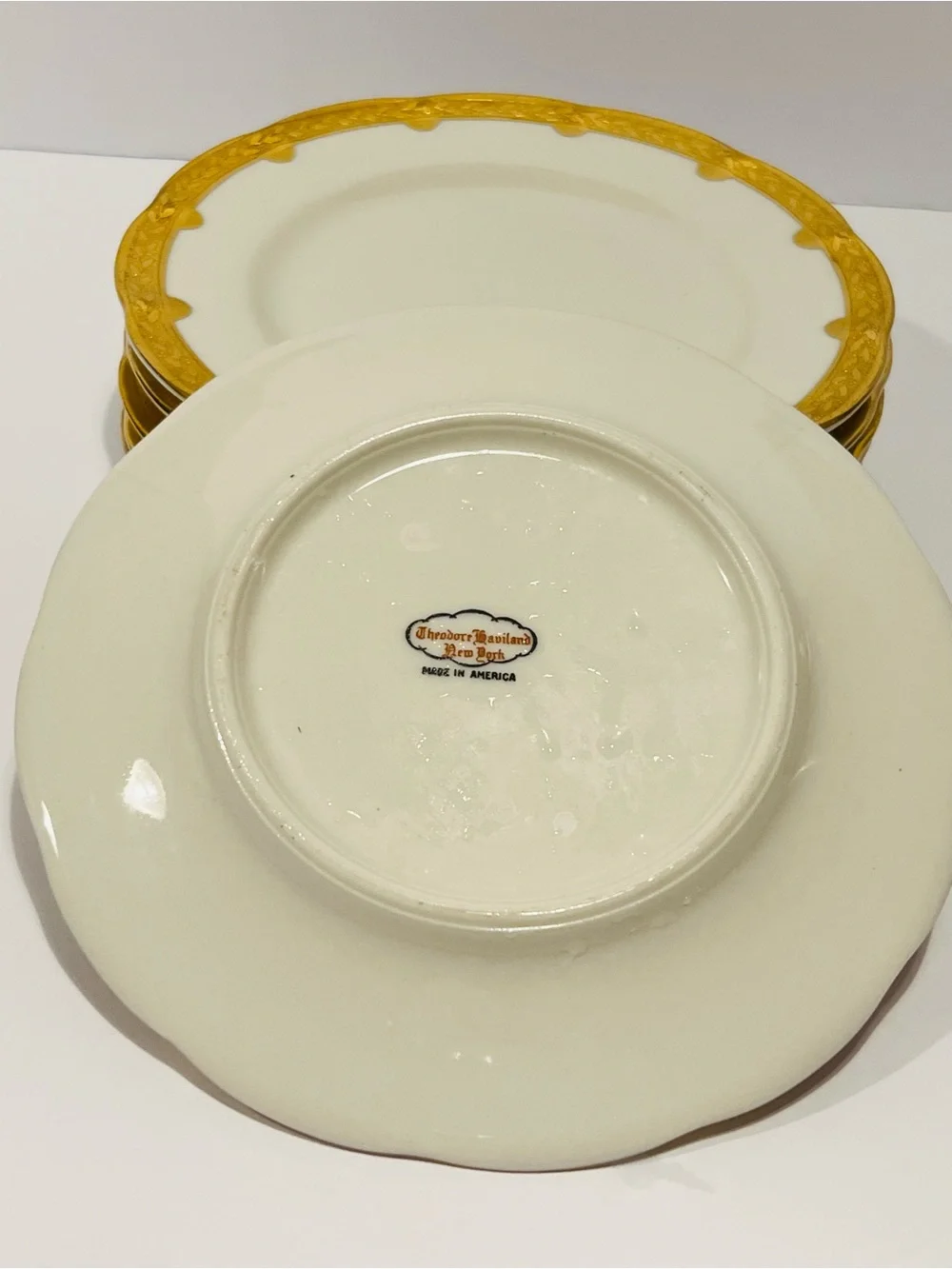 Antique Theodore Haviland New York America Gold Encrusted 6 Bread & Butter Plate